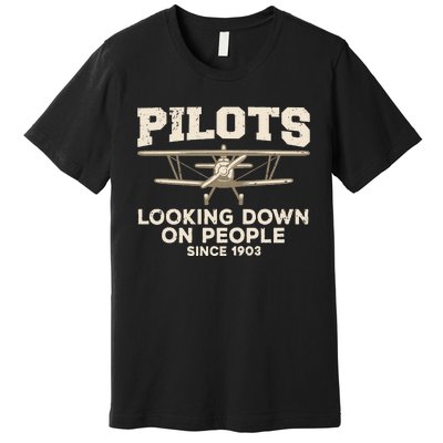 Cool Pilot Aircraft Pilot Airplane Flying Premium T-Shirt