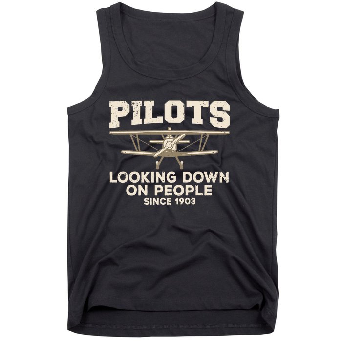 Cool Pilot Aircraft Pilot Airplane Flying Tank Top