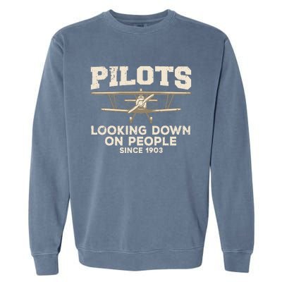 Cool Pilot Aircraft Pilot Airplane Flying Garment-Dyed Sweatshirt