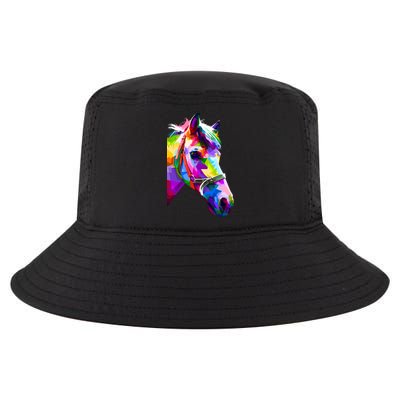 Colorful Pop Art Horse Portrait Funny Horses Gift Cool Comfort Performance Bucket Hat