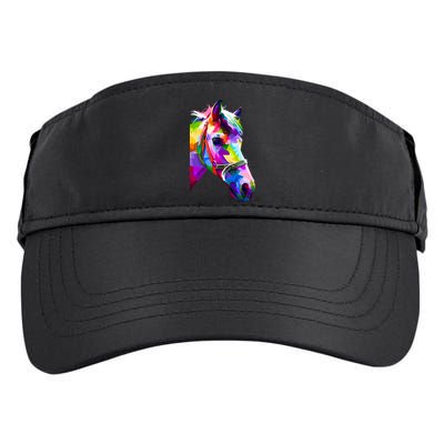 Colorful Pop Art Horse Portrait Funny Horses Gift Adult Drive Performance Visor