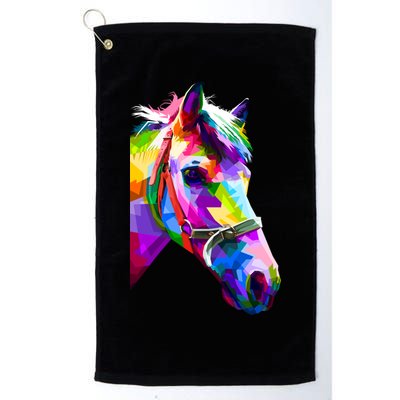 Colorful Pop Art Horse Portrait Funny Horses Gift Golf Towel