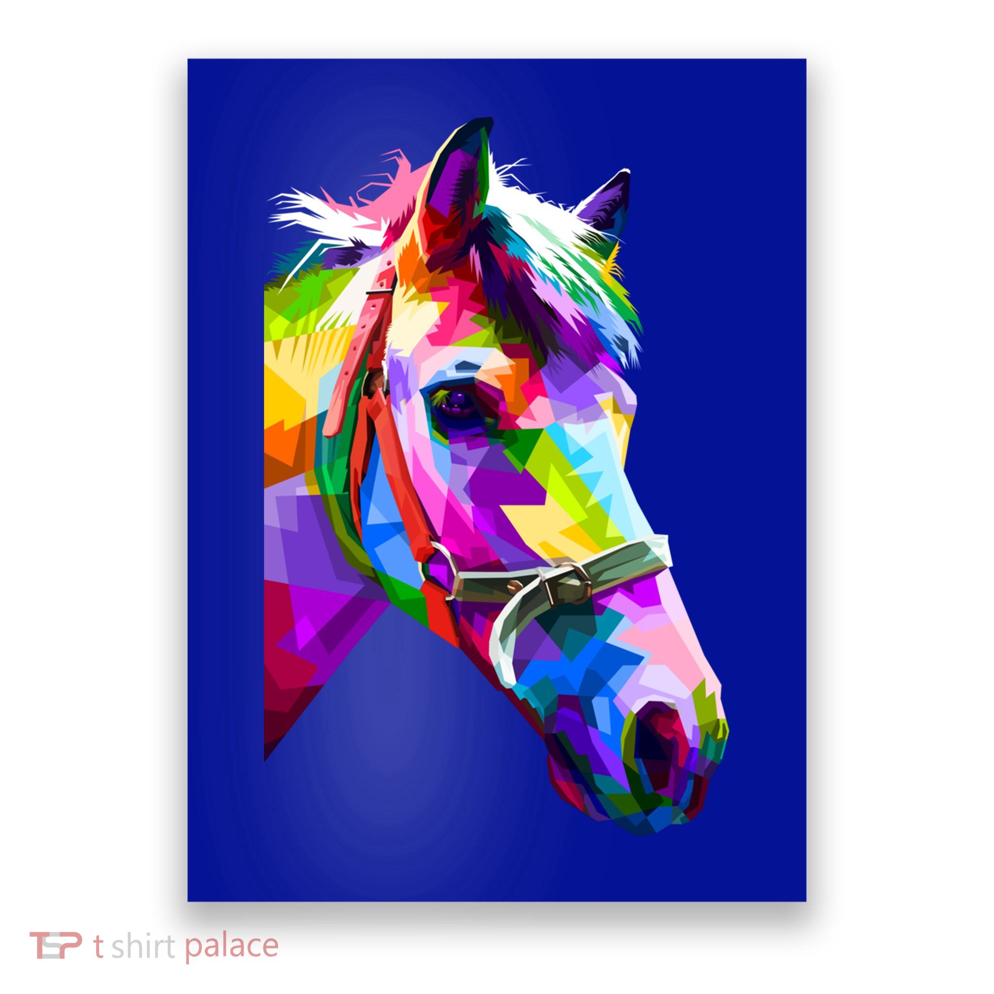 Colorful Pop Art Horse Portrait Funny Horses Gift Poster