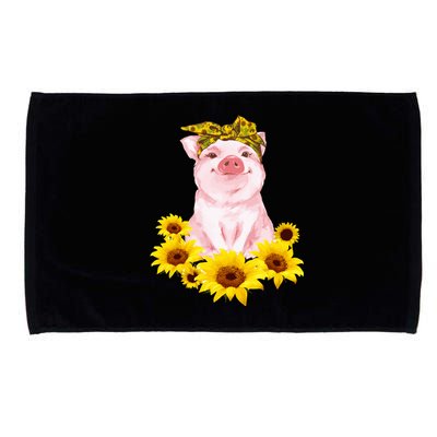 Cute Pig And Bandana Sunflower For Girl Women Mom Pullover Microfiber Hand Towel