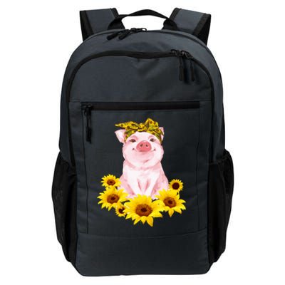 Cute Pig And Bandana Sunflower For Girl Women Mom Pullover Daily Commute Backpack