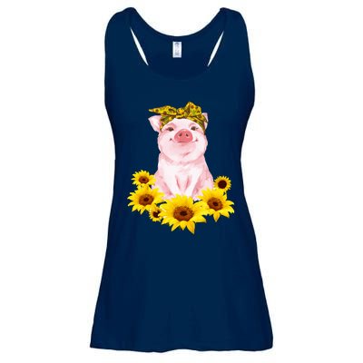 Cute Pig And Bandana Sunflower For Girl Women Mom Pullover Ladies Essential Flowy Tank