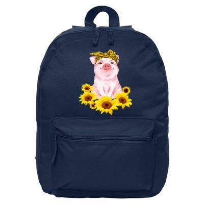 Cute Pig And Bandana Sunflower For Girl Women Mom Pullover 16 in Basic Backpack