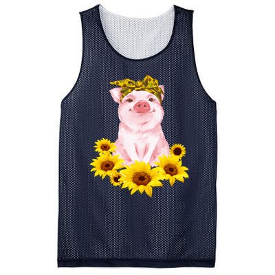 Cute Pig And Bandana Sunflower For Girl Women Mom Pullover Mesh Reversible Basketball Jersey Tank