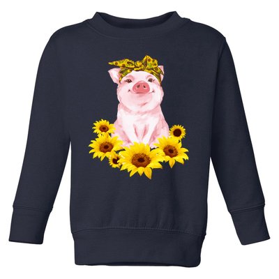 Cute Pig And Bandana Sunflower For Girl Women Mom Pullover Toddler Sweatshirt