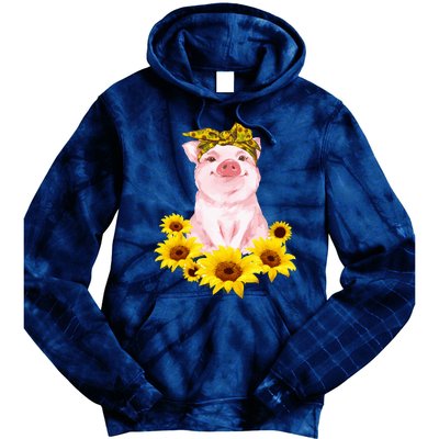 Cute Pig And Bandana Sunflower For Girl Women Mom Pullover Tie Dye Hoodie