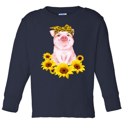 Cute Pig And Bandana Sunflower For Girl Women Mom Pullover Toddler Long Sleeve Shirt