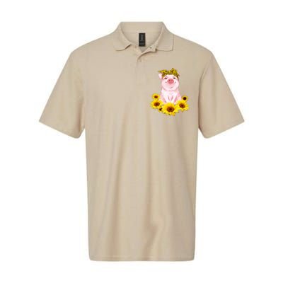 Cute Pig And Bandana Sunflower For Girl Women Mom Pullover Softstyle Adult Sport Polo