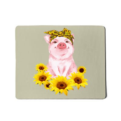 Cute Pig And Bandana Sunflower For Girl Women Mom Pullover Mousepad