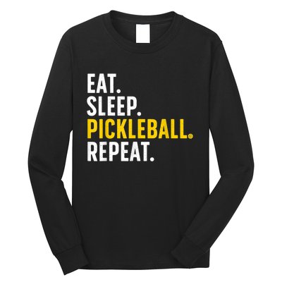 Cool Pickleball Art For Men Women Pickle Ball Lovers Players Long Sleeve Shirt