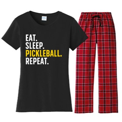 Cool Pickleball Art For Men Women Pickle Ball Lovers Players Women's Flannel Pajama Set