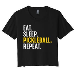 Cool Pickleball Art For Men Women Pickle Ball Lovers Players Women's Crop Top Tee