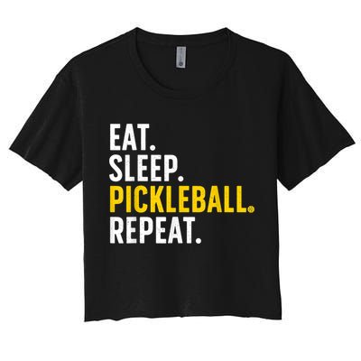 Cool Pickleball Art For Men Women Pickle Ball Lovers Players Women's Crop Top Tee