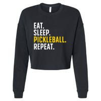 Cool Pickleball Art For Men Women Pickle Ball Lovers Players Cropped Pullover Crew