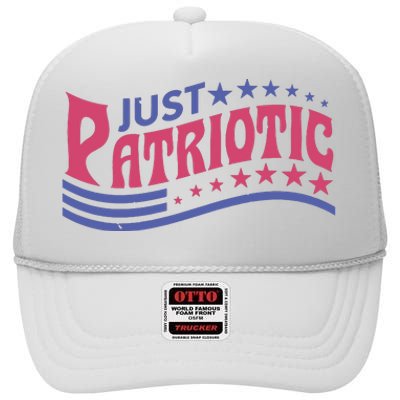 Couples Patriotic And Pregnant High Crown Mesh Back Trucker Hat