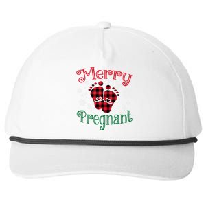 Christmas Pregnancy Announcet Merry And Pregnant Plaid Gift Snapback Five-Panel Rope Hat