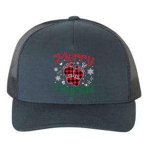 Christmas Pregnancy Announcet Merry And Pregnant Plaid Gift Yupoong Adult 5-Panel Trucker Hat