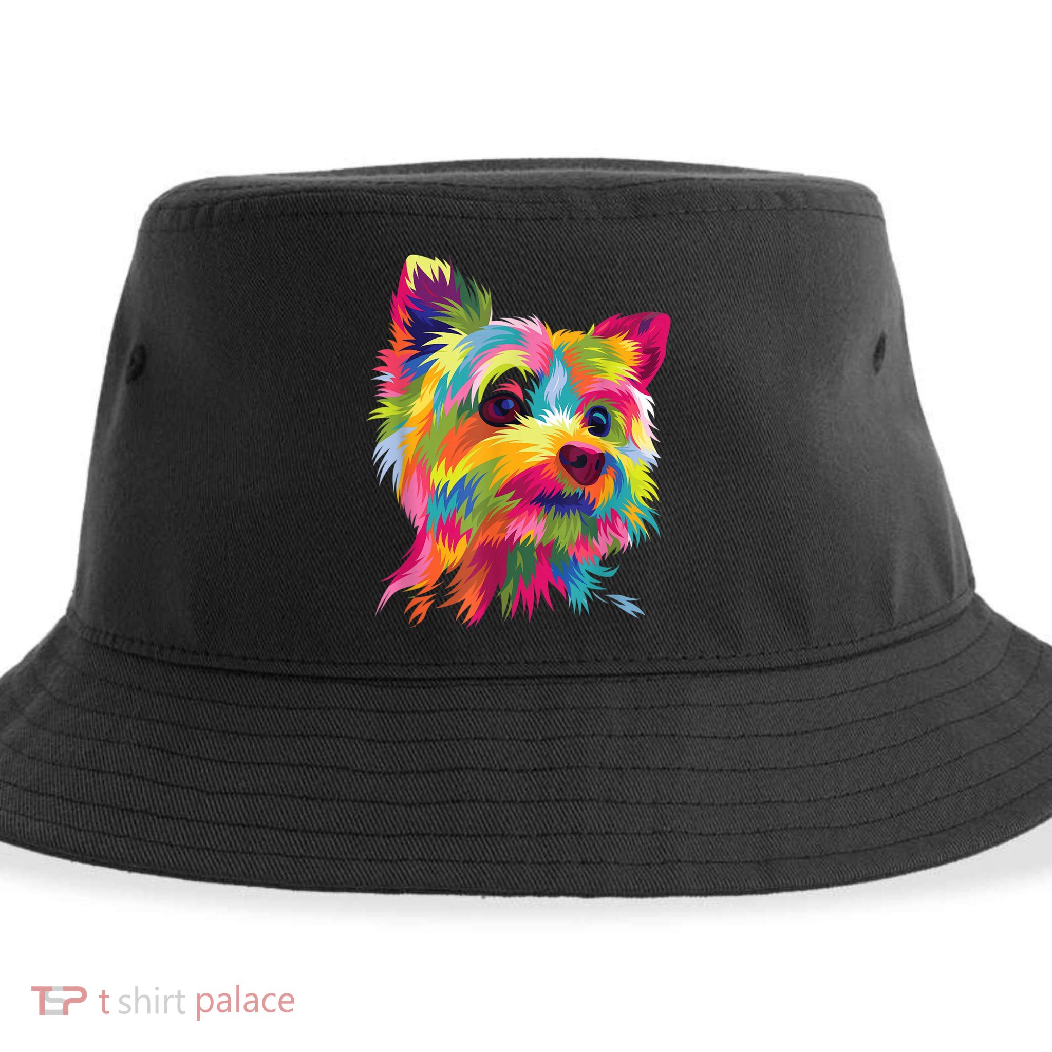 Colorful Pop Art Yorkshire Terrier Portrait Yorkie Lover Sustainable Bucket Hat