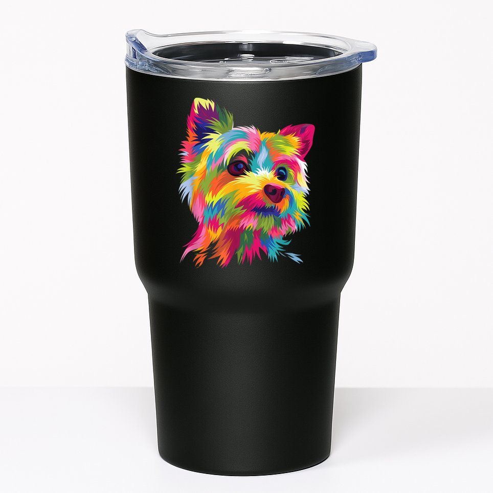 Colorful Pop Art Yorkshire Terrier Portrait Yorkie Lover Tumbler
