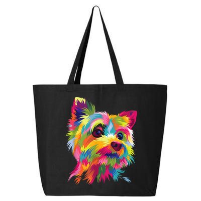 Colorful Pop Art Yorkshire Terrier Portrait Yorkie Lover 25L Jumbo Tote