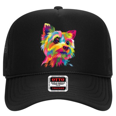 Colorful Pop Art Yorkshire Terrier Portrait Yorkie Lover Trucker Hat