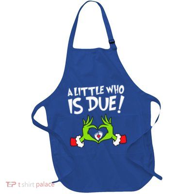 Christmas Pregnancy A Little Who Is Due Full-Length Apron With Pockets