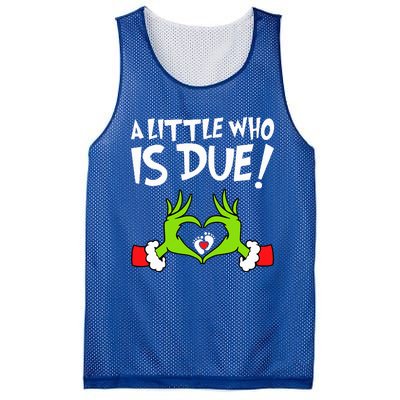 Christmas Pregnancy A Little Who Is Due Mesh Reversible Basketball Jersey Tank