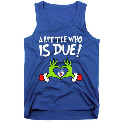 Christmas Pregnancy A Little Who Is Due Tank Top