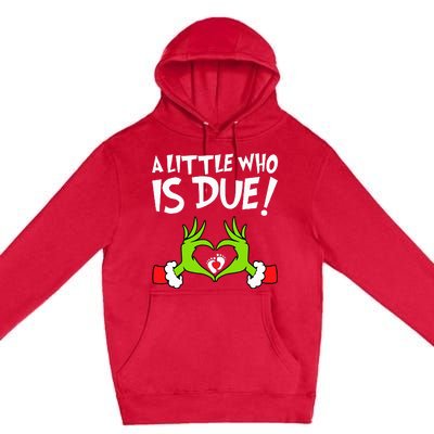 Christmas Pregnancy A Little Who Is Due Premium Pullover Hoodie