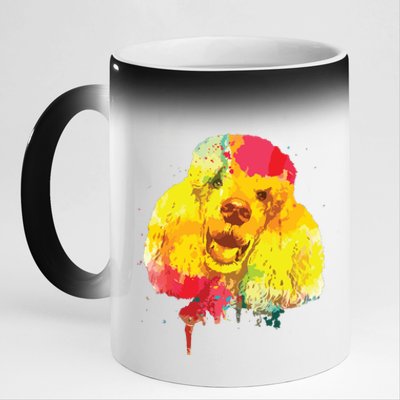 Cool Poodle Art For Men Women Colorful Dog Poodle Lovers 11oz Black Color Changing Mug