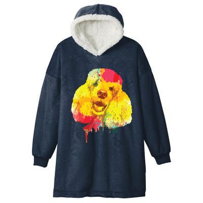 Cool Poodle Art For Men Women Colorful Dog Poodle Lovers Hooded Wearable Blanket