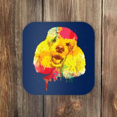 Cool Poodle Art For Men Women Colorful Dog Poodle Lovers Coaster