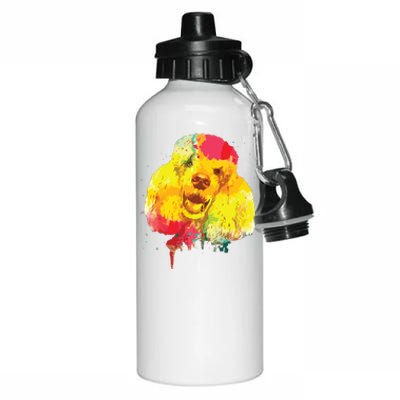 Cool Poodle Art For Men Women Colorful Dog Poodle Lovers Aluminum Water Bottle