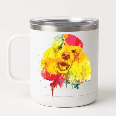 Cool Poodle Art For Men Women Colorful Dog Poodle Lovers 12 oz Stainless Steel Tumbler Cup