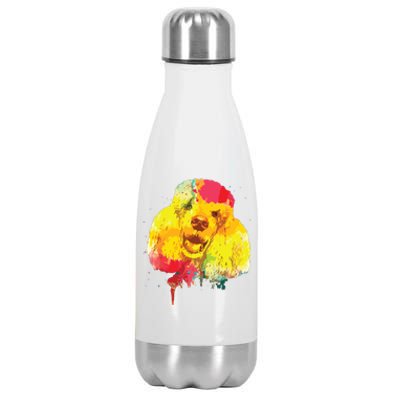 Cool Poodle Art For Men Women Colorful Dog Poodle Lovers Stainless Steel Insulated Water Bottle