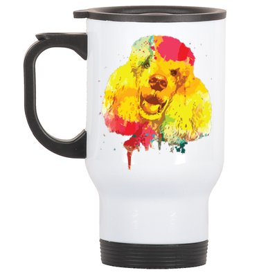 Cool Poodle Art For Men Women Colorful Dog Poodle Lovers Stainless Steel Travel Mug