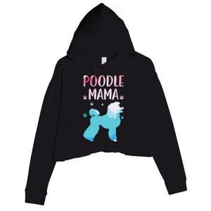 Cool Poodle Art For Women Mom Pet Dog Standard Poodle Lovers Crop Fleece Hoodie