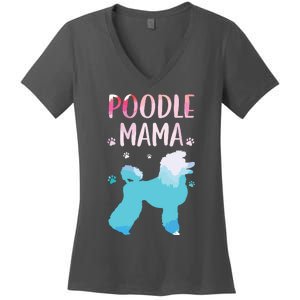 Cool Poodle Art For Women Mom Pet Dog Standard Poodle Lovers Women's V-Neck T-Shirt