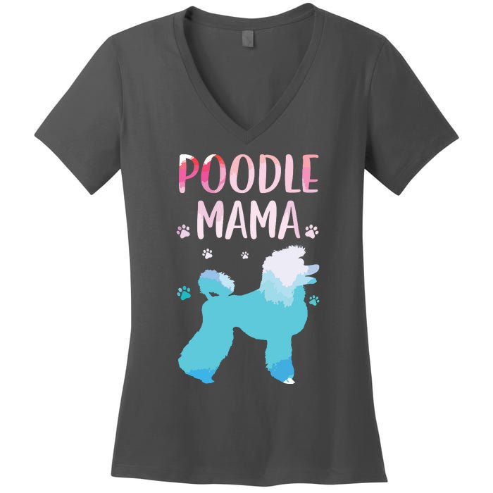 Cool Poodle Art For Women Mom Pet Dog Standard Poodle Lovers Women's V-Neck T-Shirt