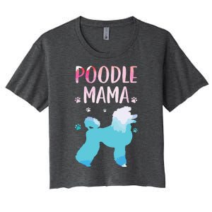 Cool Poodle Art For Women Mom Pet Dog Standard Poodle Lovers Women's Crop Top Tee