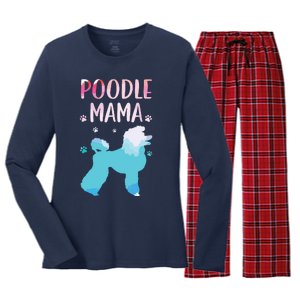 Cool Poodle Art For Women Mom Pet Dog Standard Poodle Lovers Women's Long Sleeve Flannel Pajama Set 