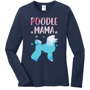 Cool Poodle Art For Women Mom Pet Dog Standard Poodle Lovers Ladies Long Sleeve Shirt