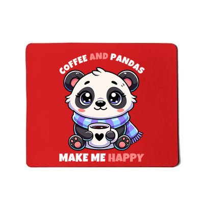 Christmas Pandas And Coffee Make Me Happy Wo Mousepad