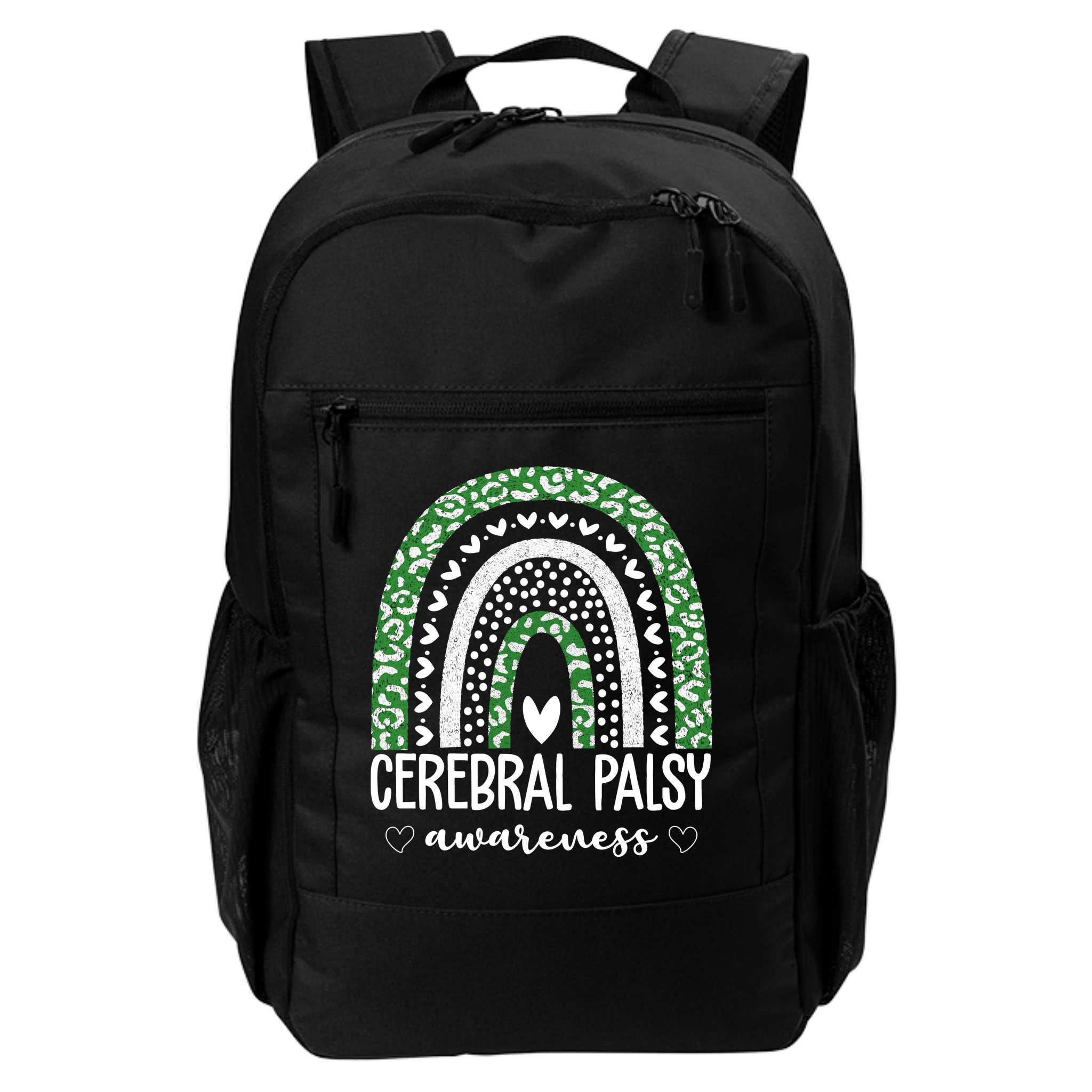 Cerebral Palsy Awareness Rainbow Heart Backpack