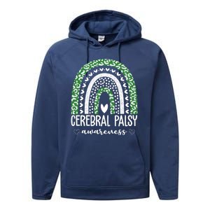 Cerebral Palsy Awareness Rainbow Heart Performance Fleece Hoodie