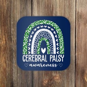 Cerebral Palsy Awareness Rainbow Heart Coaster